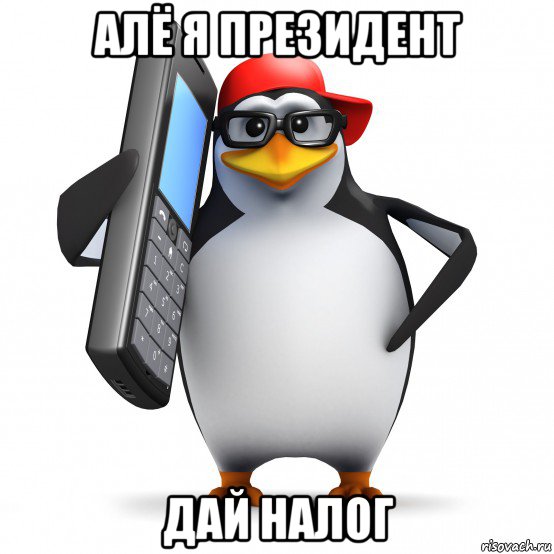 алё я президент дай налог, Мем   Пингвин звонит