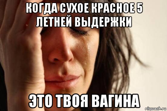 когда сухое красное 5 летней выдержки это твоя вагина, Мем Девушка плачет