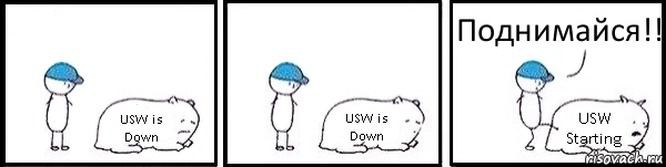 USW is Down USW is Down USW Starting Поднимайся!!, Комикс   Работай