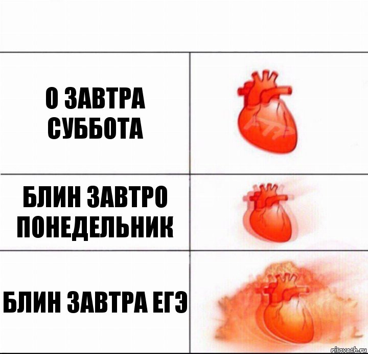 о завтра суббота блин завтро понедельник блин завтра егэ, Комикс  Расширяюшее сердце