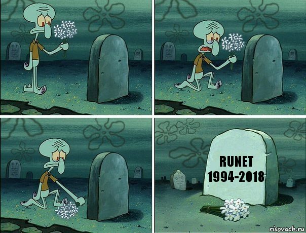 RuNet
1994-2018, Комикс  Сквидвард хоронит