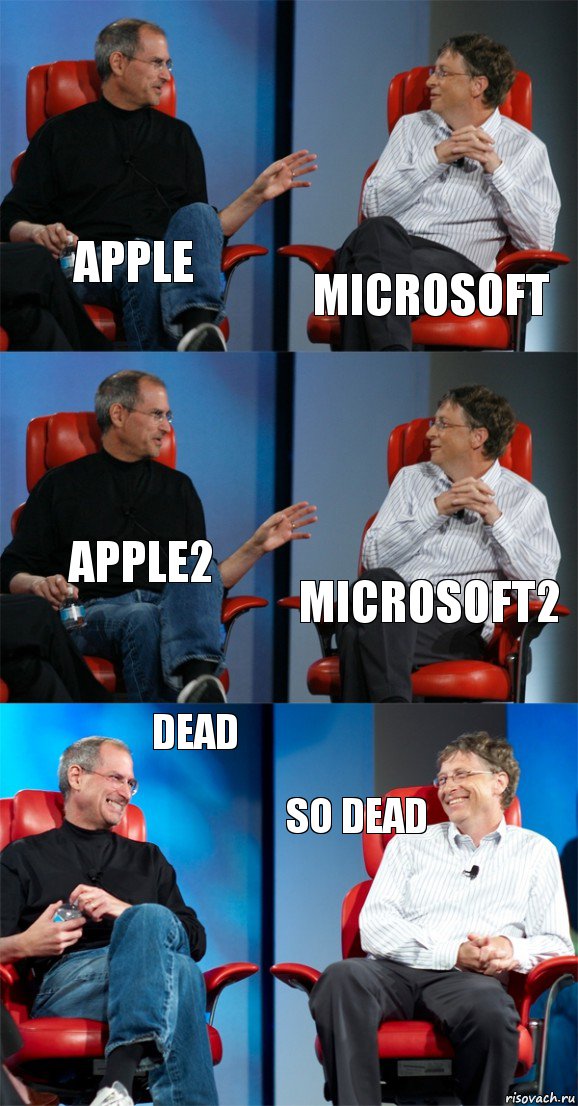Apple Microsoft Apple2 Microsoft2 DEAD So dead, Комикс Стив Джобс и Билл Гейтс (6 зон)