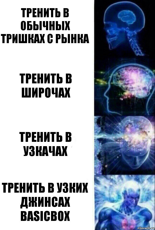 Тренить в обычных тришках с рынка Тренить в широчах Тренить в узкачах Тренить в узких джинсах basicbox, Комикс  Сверхразум