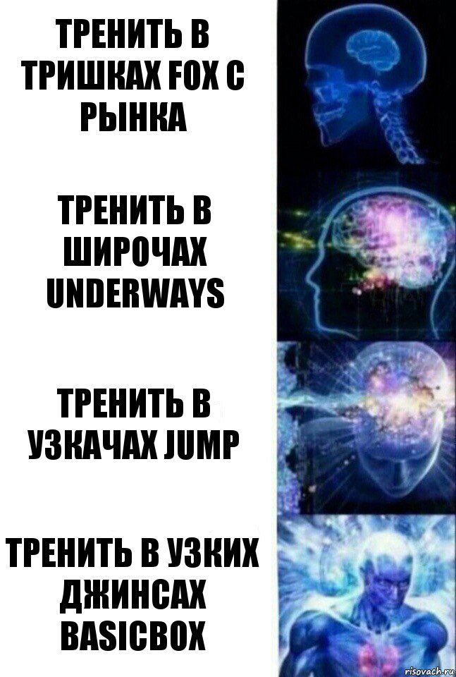 Тренить в тришках Fox с рынка Тренить в широчах Underways Тренить в узкачах Jump Тренить в узких джинсах basicbox, Комикс  Сверхразум