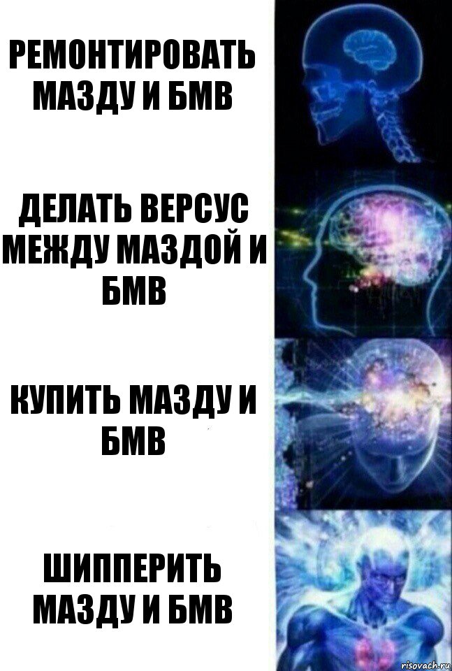 Ремонтировать Мазду и БМВ Делать версус между Маздой и БМВ Купить Мазду и БМВ Шипперить Мазду и Бмв