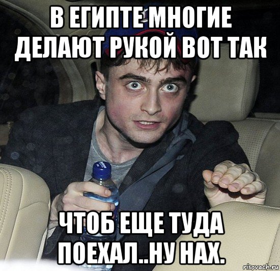 в египте многие делают рукой вот так чтоб еще туда поехал..ну нах., Мем Упоротый Гарри