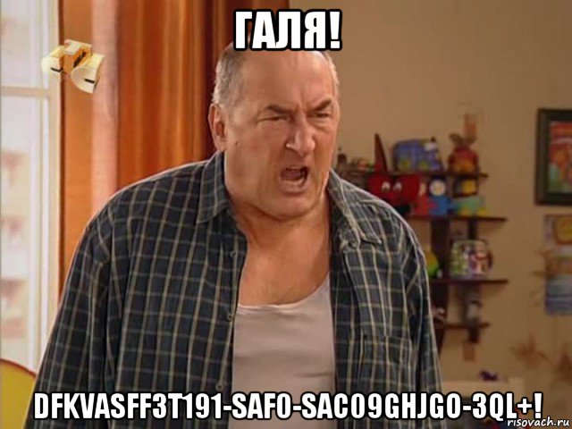 галя! dfkvasff3t191-saf0-sac09ghjgo-3ql+!, Мем Николай Воронин