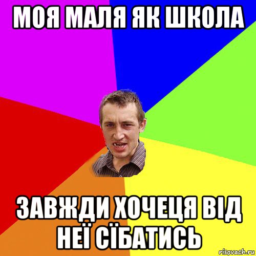 моя маля як школа завжди хочеця від неї сїбатись, Мем Чоткий паца