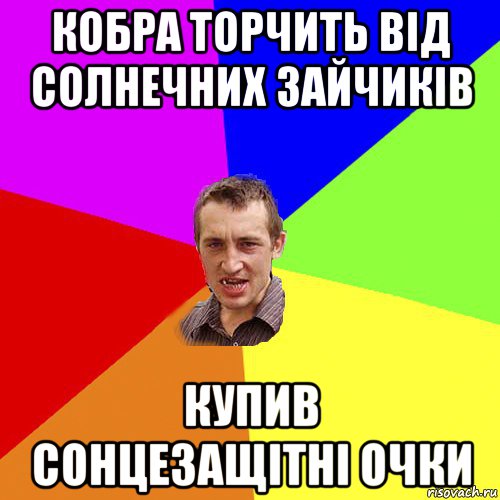 кобра торчить від солнечних зайчиків купив сонцезащітні очки, Мем Чоткий паца