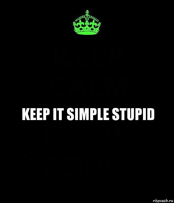 Keep it simple stupid, Комикс Keep Calm черный