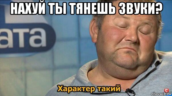 нахуй ты тянешь звуки? , Мем  Характер такий