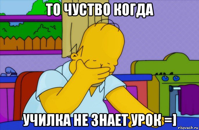 то чуство когда училка не знает урок =], Мем Homer simpson facepalm