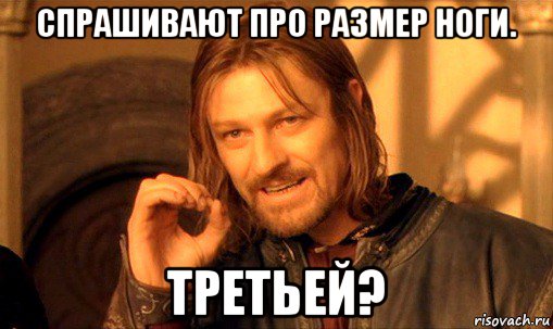 спрашивают про размер ноги. третьей?, Мем Нельзя просто так взять и (Боромир мем)