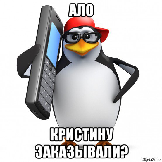 ало кристину заказывали?, Мем   Пингвин звонит