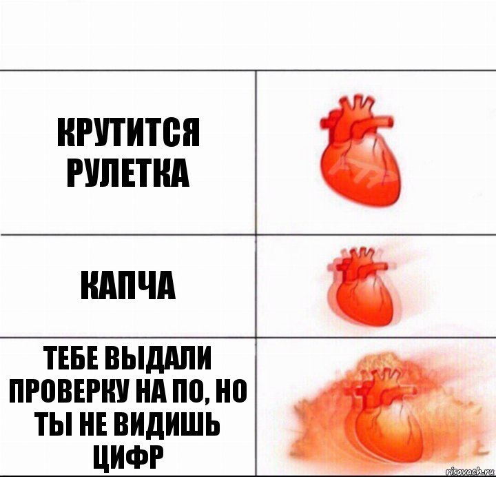 КРУТИТСЯ РУЛЕТКА КАПЧА ТЕБЕ ВЫДАЛИ ПРОВЕРКУ НА ПО, НО ТЫ НЕ ВИДИШЬ ЦИФР, Комикс  Расширяюшее сердце