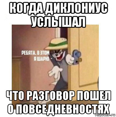 когда диклониус услышал что разговор пошел о повседневностях, Мем Ребята я в этом шарю