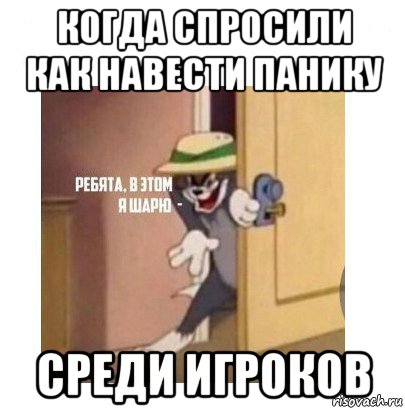 когда спросили как навести панику среди игроков, Мем Ребята я в этом шарю