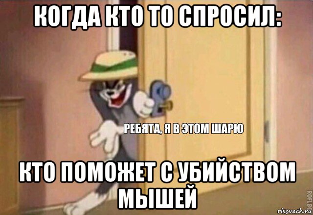 когда кто то спросил: кто поможет с убийством мышей, Мем    Ребята я в этом шарю