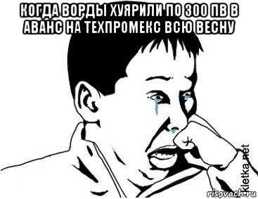 когда ворды хуярили по 300 пв в аванс на техпромекс всю весну , Мем сашок