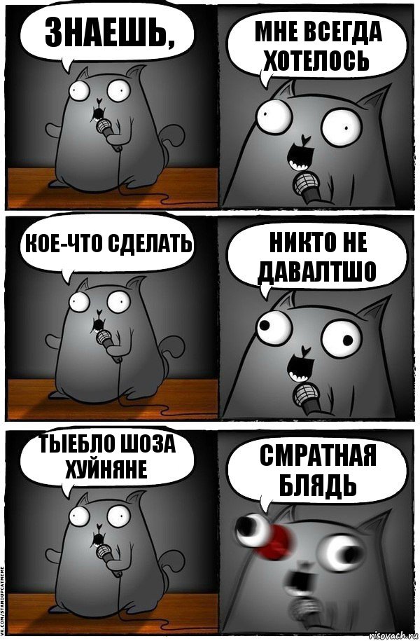 Знаешь, мне всегда хотелось кое-что сделать никто не давалтшо тыебло шоза хуйняне смратная блядь