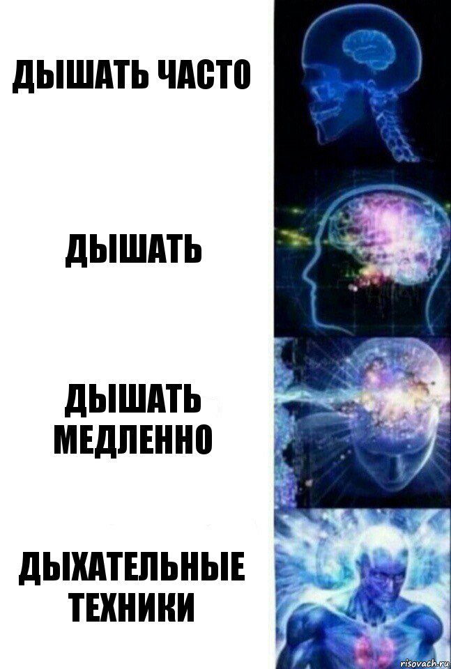 ДЫШАТЬ ЧАСТО дЫШАТЬ ДЫШАТЬ МЕДЛЕННО Дыхательные техники, Комикс  Сверхразум