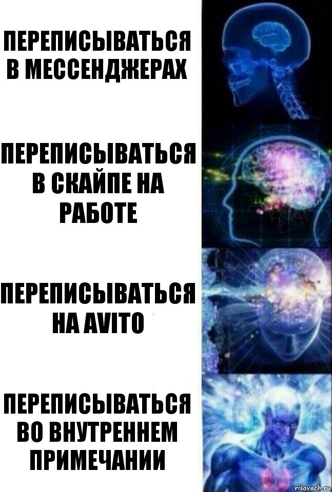 переписываться в мессенджерах переписываться в скайпе на работе переписываться на Avito переписываться во внутреннем примечании, Комикс  Сверхразум