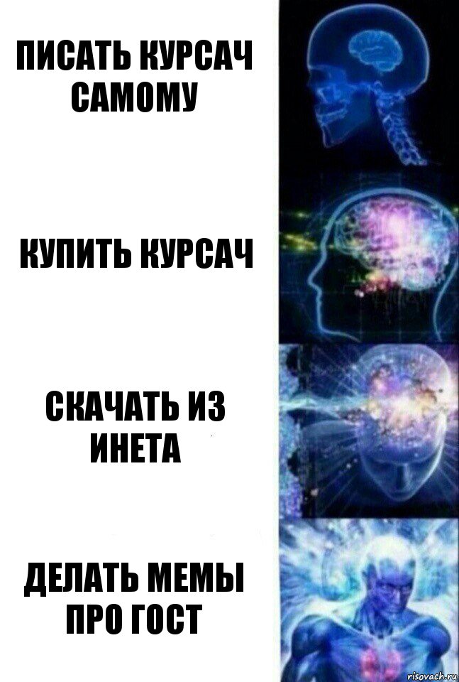 Писать курсач самому Купить курсач Скачать из инета Делать мемы про ГОСТ, Комикс  Сверхразум