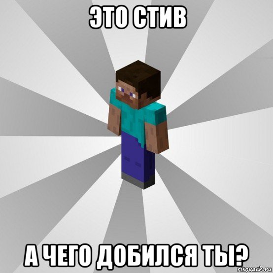 это стив а чего добился ты?, Мем Типичный игрок Minecraft