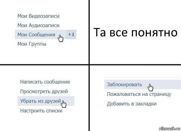 Та все понятно, Комикс  Удалить из друзей