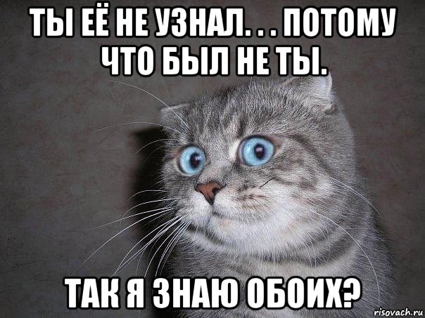 ты её не узнал. . . потому что был не ты. так я знаю обоих?