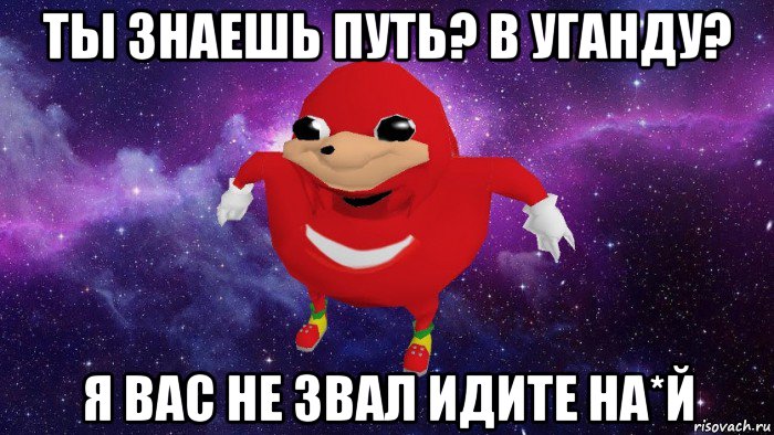 ты знаешь путь? в уганду? я вас не звал идите на*й, Мем Угандский Наклз