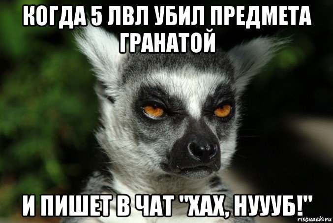 когда 5 лвл убил предмета гранатой и пишет в чат "хах, нуууб!", Мем   Я збагоен