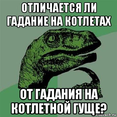 отличается ли гадание на котлетах от гадания на котлетной гуще?, Мем Филосораптор