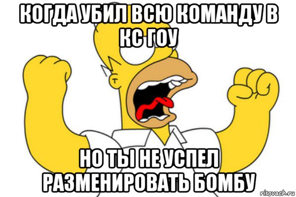 когда убил всю команду в кс гоу но ты не успел разменировать бомбу