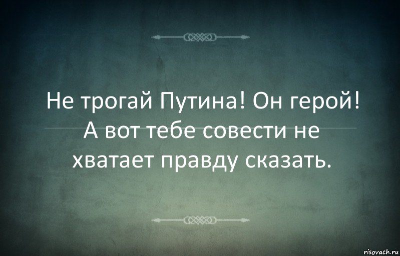 Не трогай Путина! Он герой! А вот тебе совести не хватает правду сказать., Комикс Игра слов 3