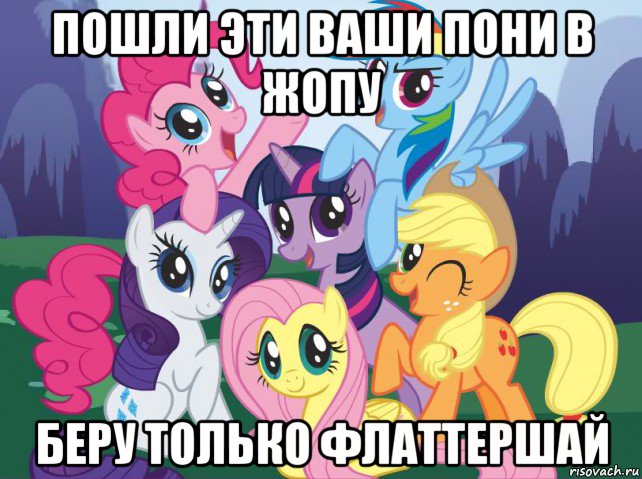 пошли эти ваши пони в жопу беру только флаттершай, Мем My little pony