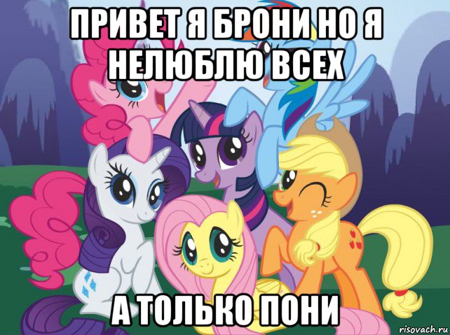 привет я брони но я нелюблю всех а только пони, Мем My little pony