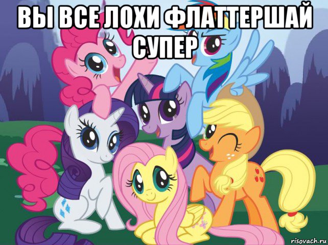 вы все лохи флаттершай супер , Мем My little pony