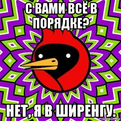 с вами всё в порядке? нет, я в ширенгу., Мем Омская птица