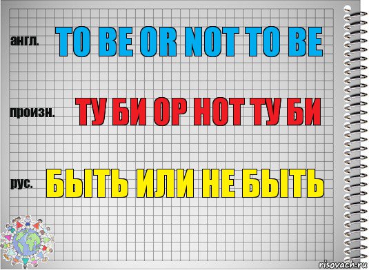 To be or not to be Ту би ор нот ту би быть или не быть, Комикс  Перевод с английского