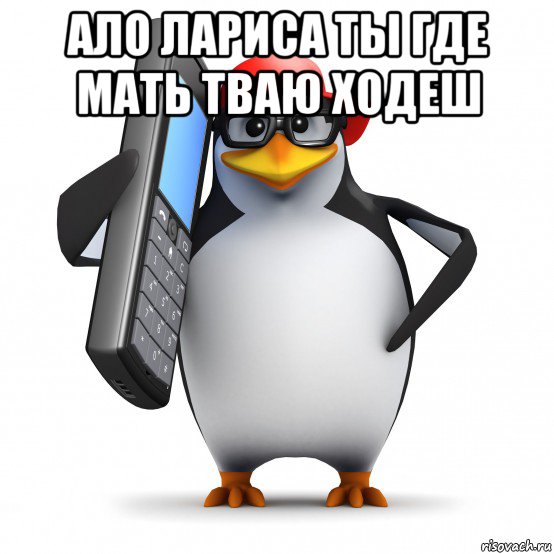 ало лариса ты где мать тваю ходеш , Мем   Пингвин звонит