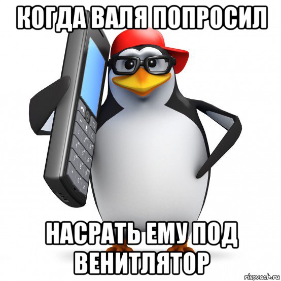 когда валя попросил насрать ему под венитлятор, Мем   Пингвин звонит