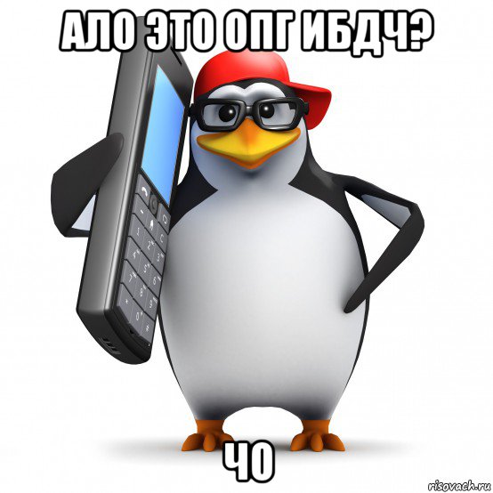 ало это опг ибдч? чо, Мем   Пингвин звонит