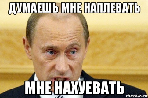 думаешь мне наплевать мне нахуевать, Мем путин