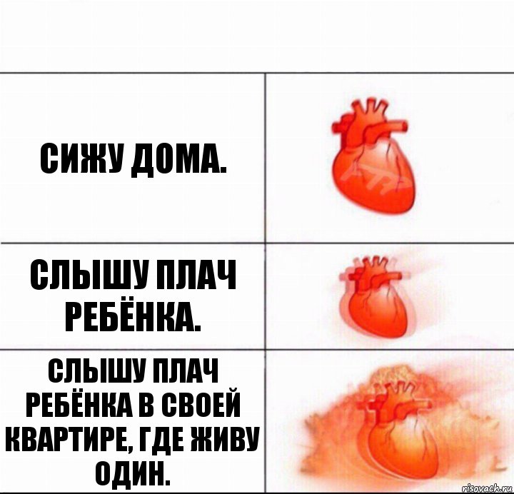 Сижу дома. Слышу плач ребёнка. Слышу плач ребёнка в своей квартире, где живу один., Комикс  Расширяюшее сердце