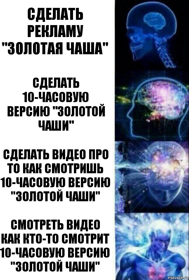 Сделать рекламу "золотая чаша" Сделать 10-часовую версию "золотой чаши" Сделать видео про то как смотришь 10-часовую версию "золотой чаши" смотреть видео как кто-то смотрит 10-часовую версию "золотой чаши", Комикс  Сверхразум