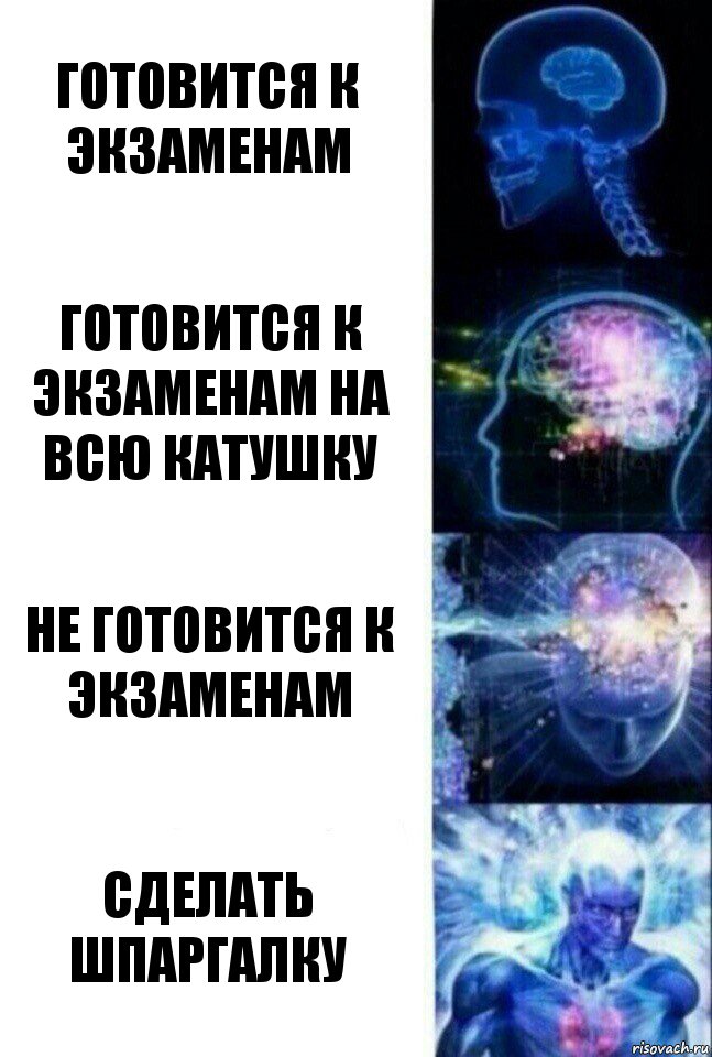 готовится к экзаменам готовится к экзаменам на всю катушку не готовится к экзаменам сделать шпаргалку, Комикс  Сверхразум