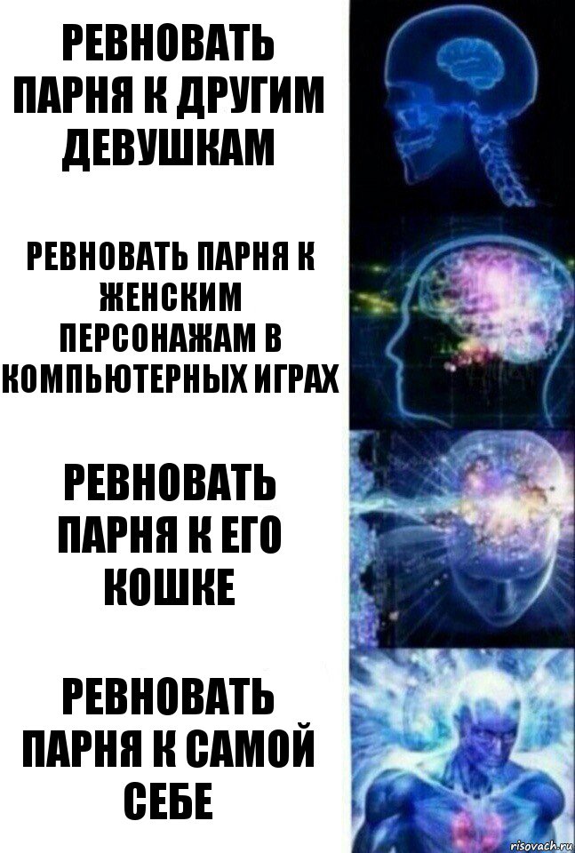 Ревновать парня к другим девушкам Ревновать парня к женским персонажам в компьютерных играх Ревновать парня к его кошке Ревновать парня к самой себе, Комикс  Сверхразум