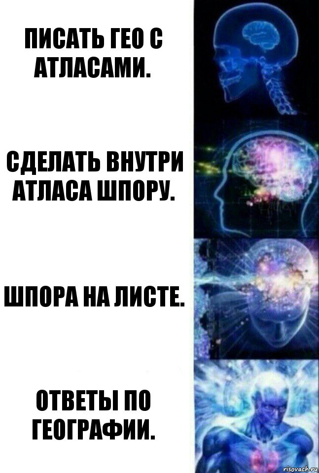 Писать гео с атласами. Сделать внутри атласа шпору. Шпора на листе. Ответы по географии., Комикс  Сверхразум