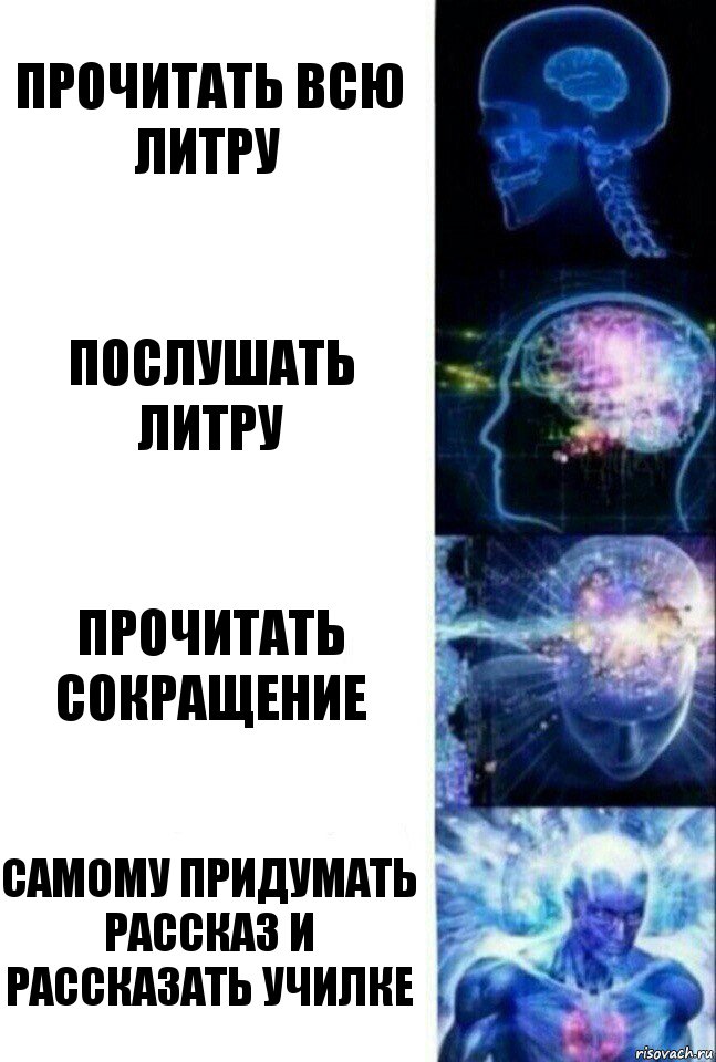 Прочитать всю литру Послушать литру Прочитать сокращение Самому придумать рассказ и рассказать училке, Комикс  Сверхразум